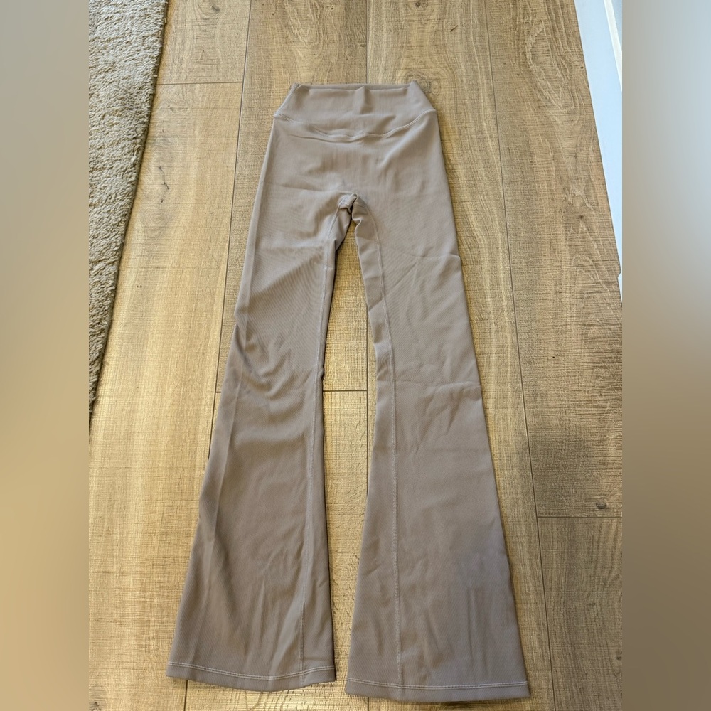 Women's G Athletica Tan Flared Ribbed Leggings
